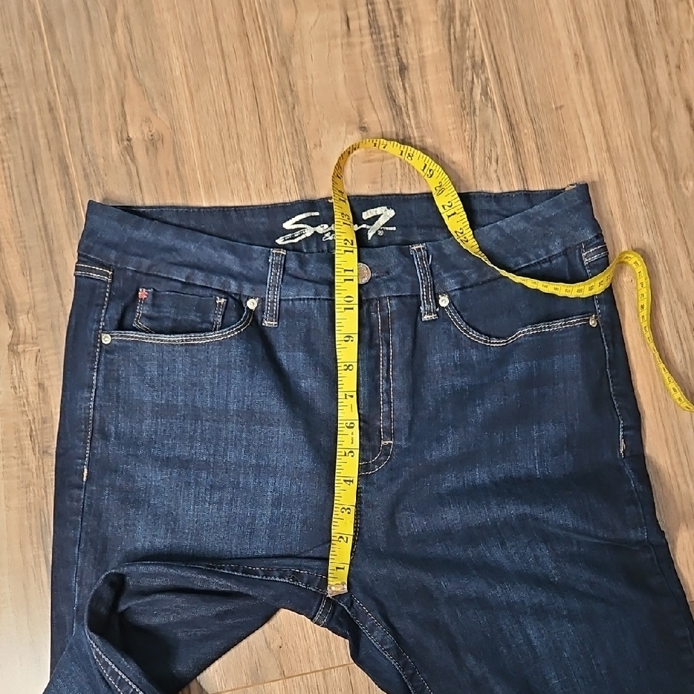 Seven7 Women’s Dark Blue Tummyless High rise Skinny Denim Jeans 16 - Picture 7 of 10